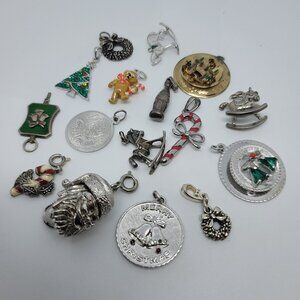 Sterling Christmas Charm Lot